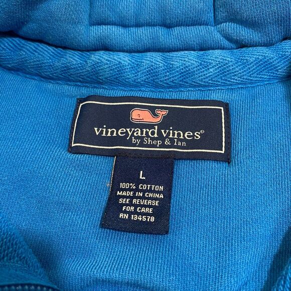 Vineyard Vines Blue Shep Shirt Quarter Zip Pullover Menโs Large - Picture 3 of 12
